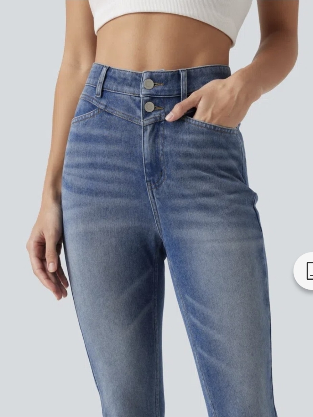 NWT Halara Flex High-Rise Women’s Denim Double Button Waist